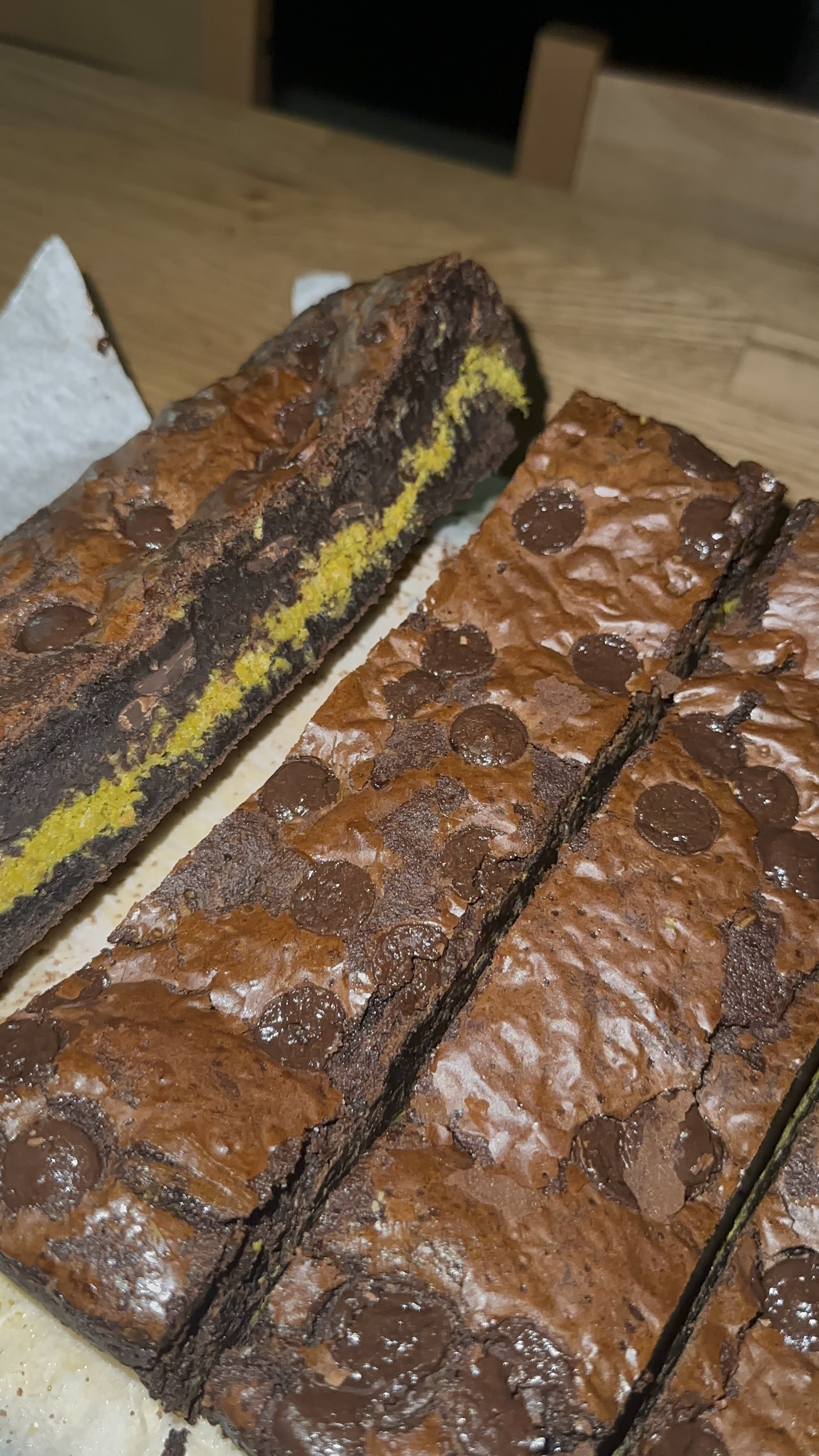 Brownie with kunafa fusion dessert by professional baker Selangor Malaysia