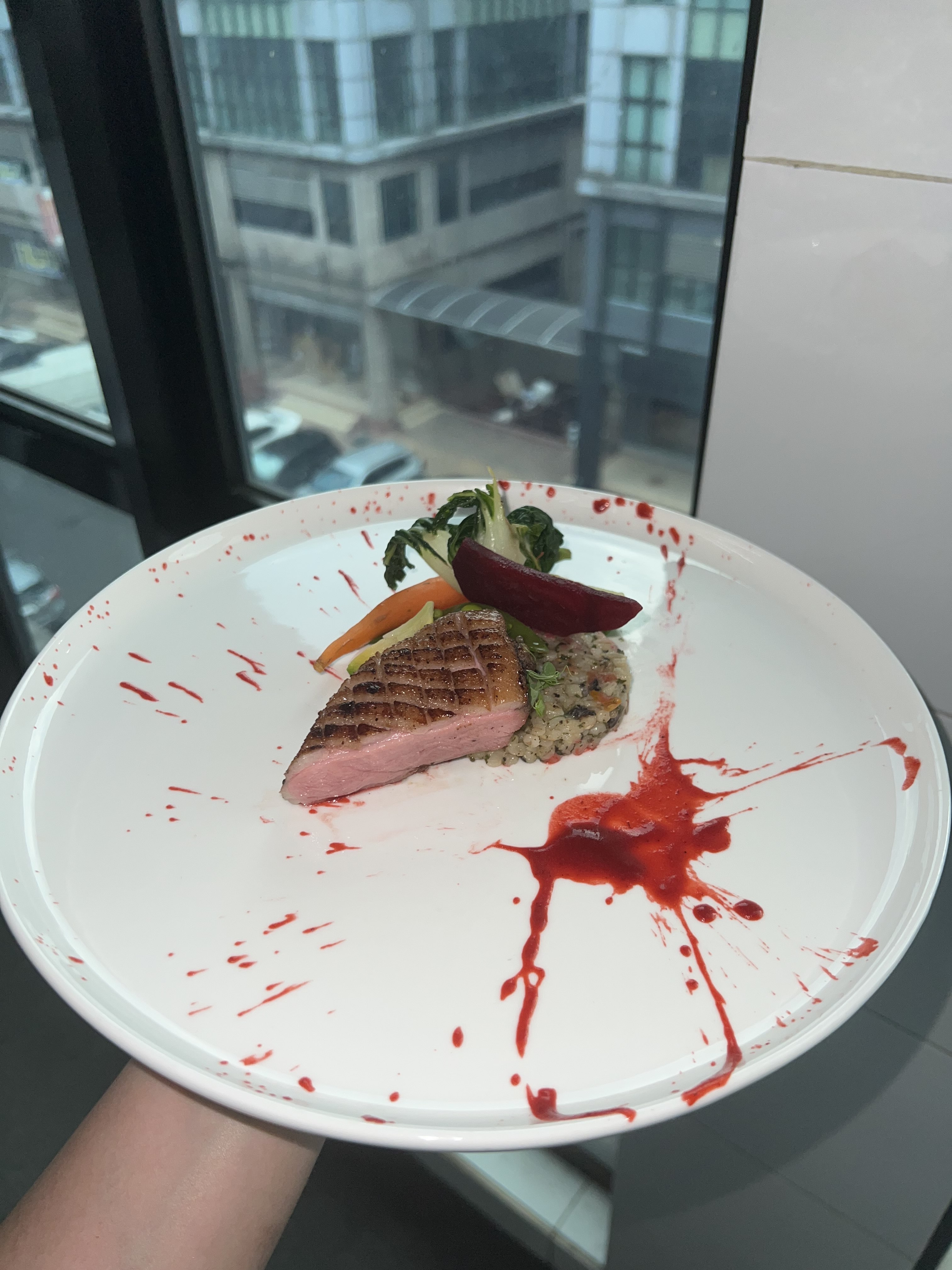 Confit duck fine dining dish by Cilantro Academy graduate chef Selangor