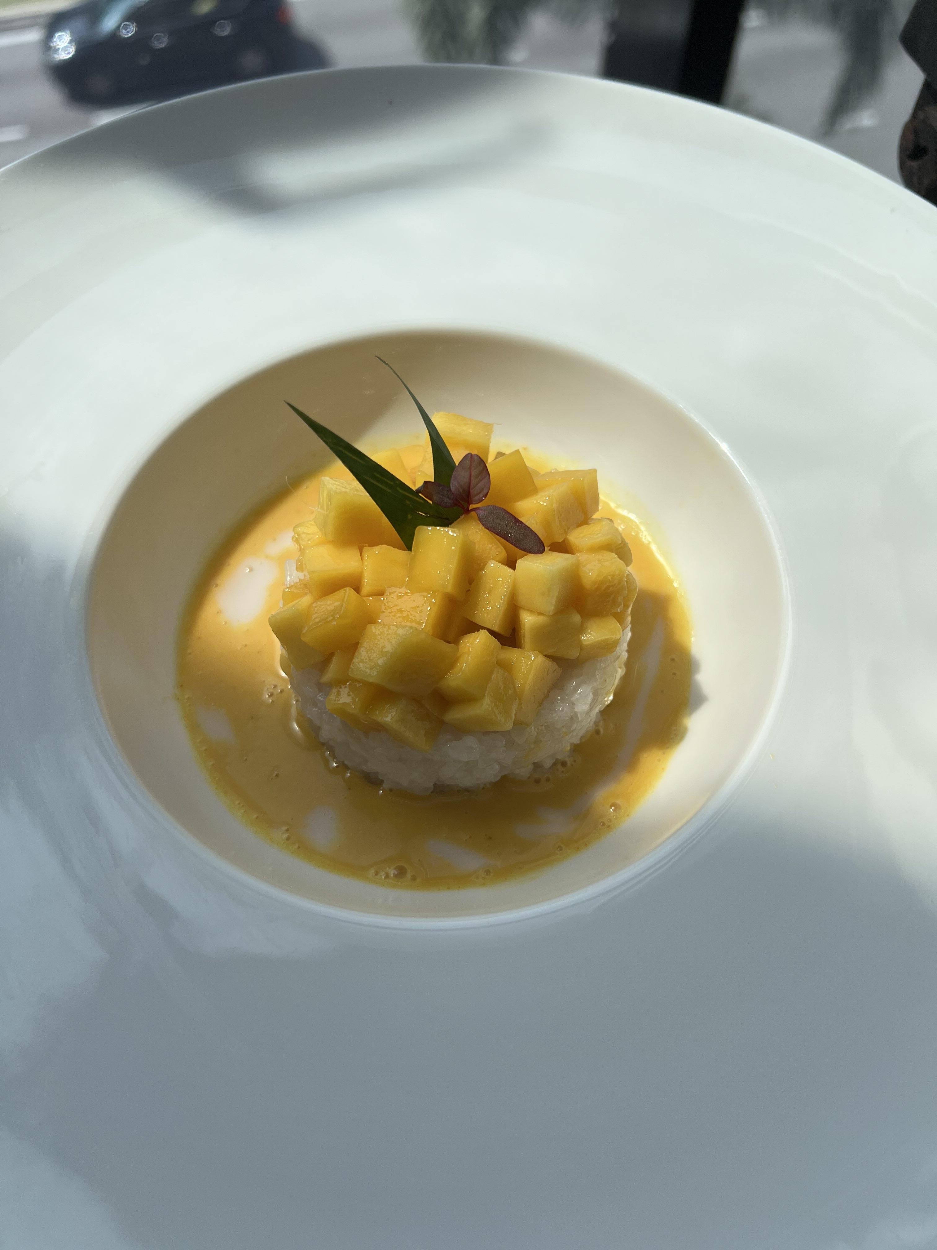Mango sticky rice Asian dessert by Cilantro Academy chef Malaysia
