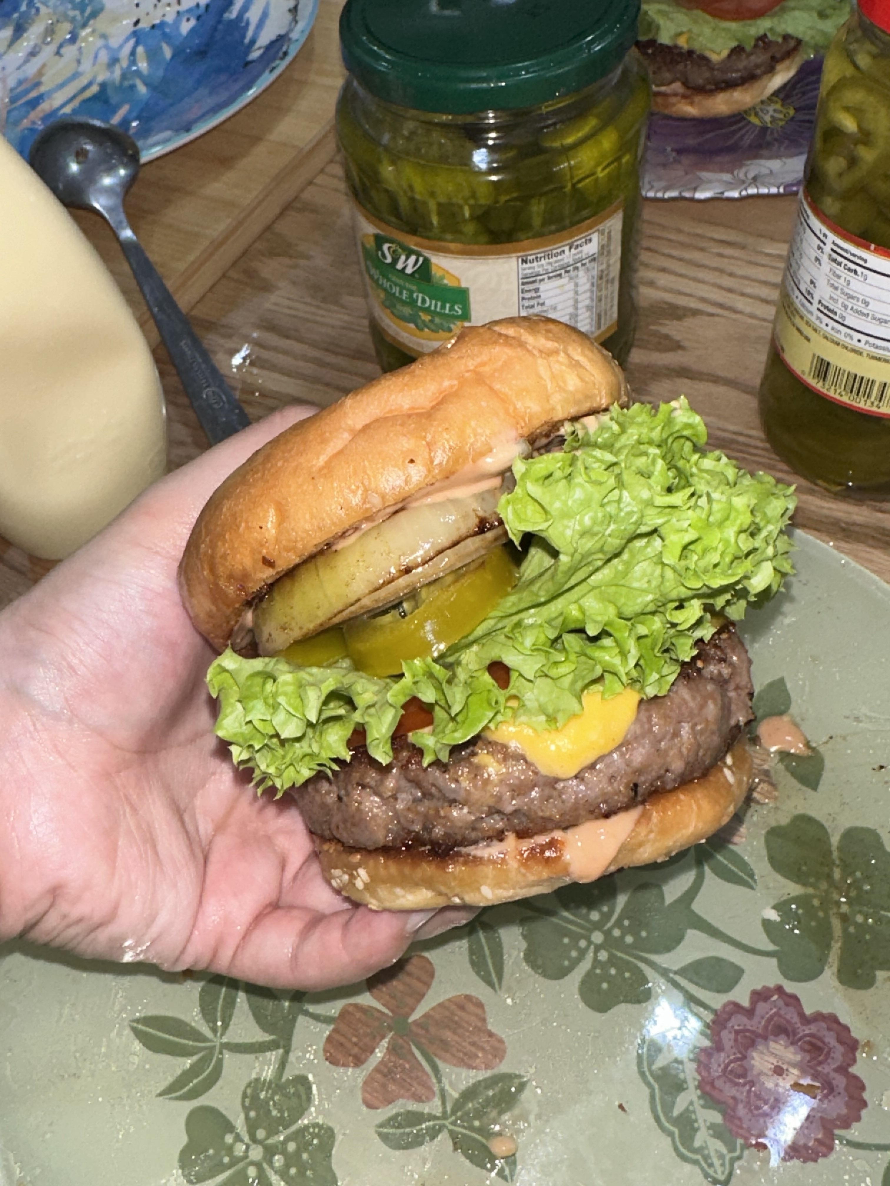 Gourmet beef burger by chef Alia Amani hot plate catering Subang Jaya