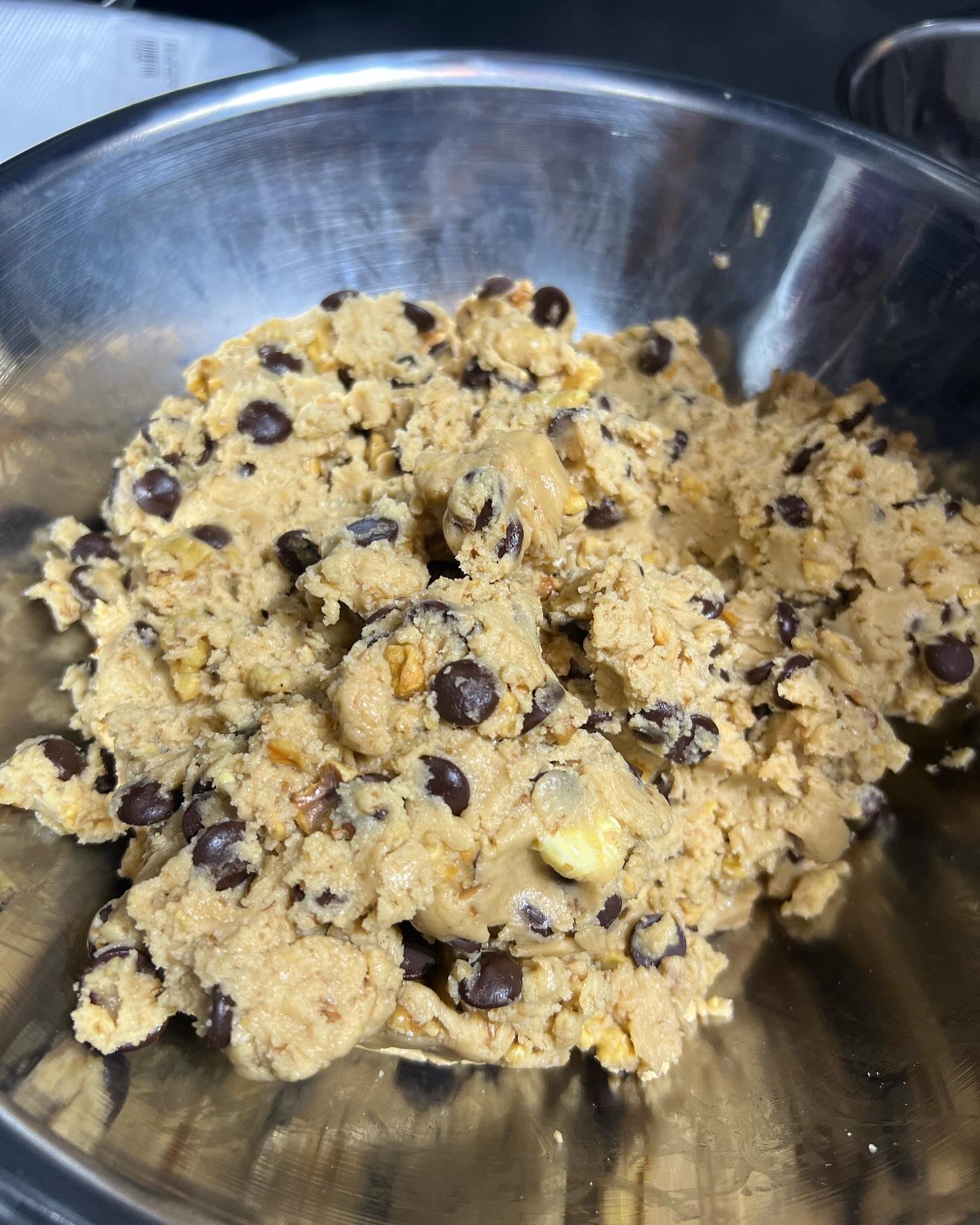Chocolate chip walnut dough preparation by expert baker Selangor
