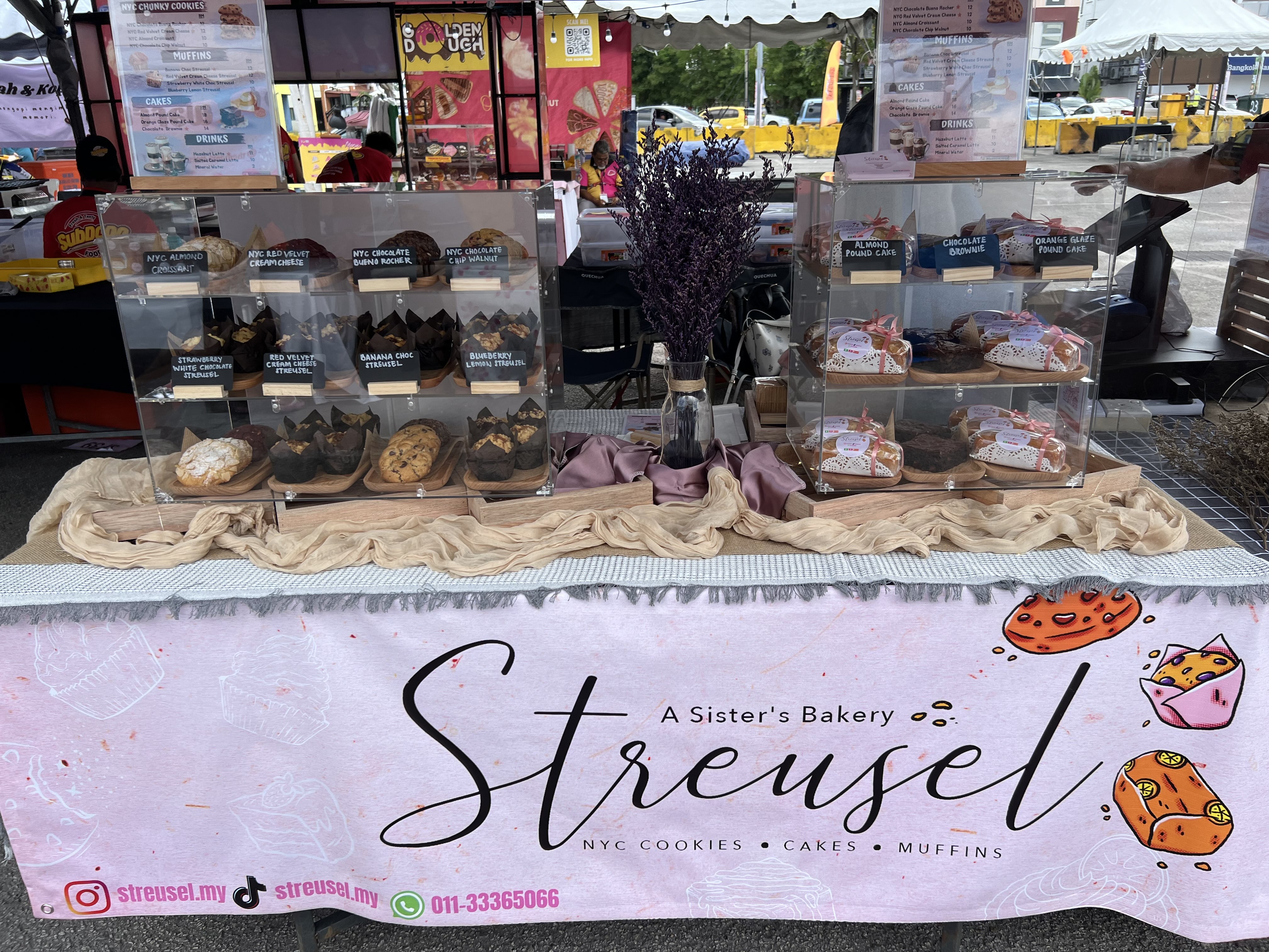 Streusel event catering display by professional baker Selangor Malaysia